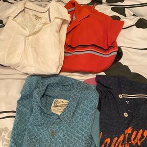 2 button down shorts, 2 short sleeve shirts.